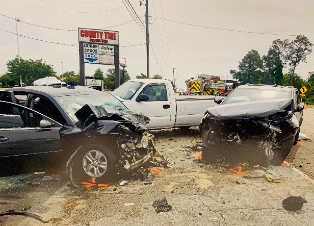 Megan Difee's wrecked vehicle and defendant