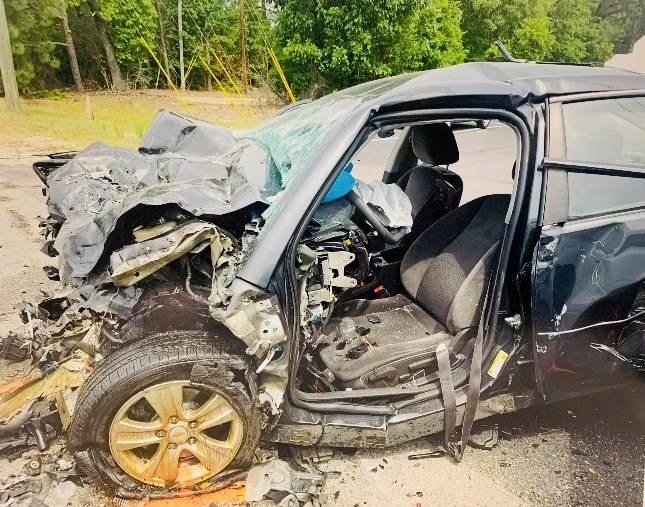 Megan Diffee's wrecked vehicle