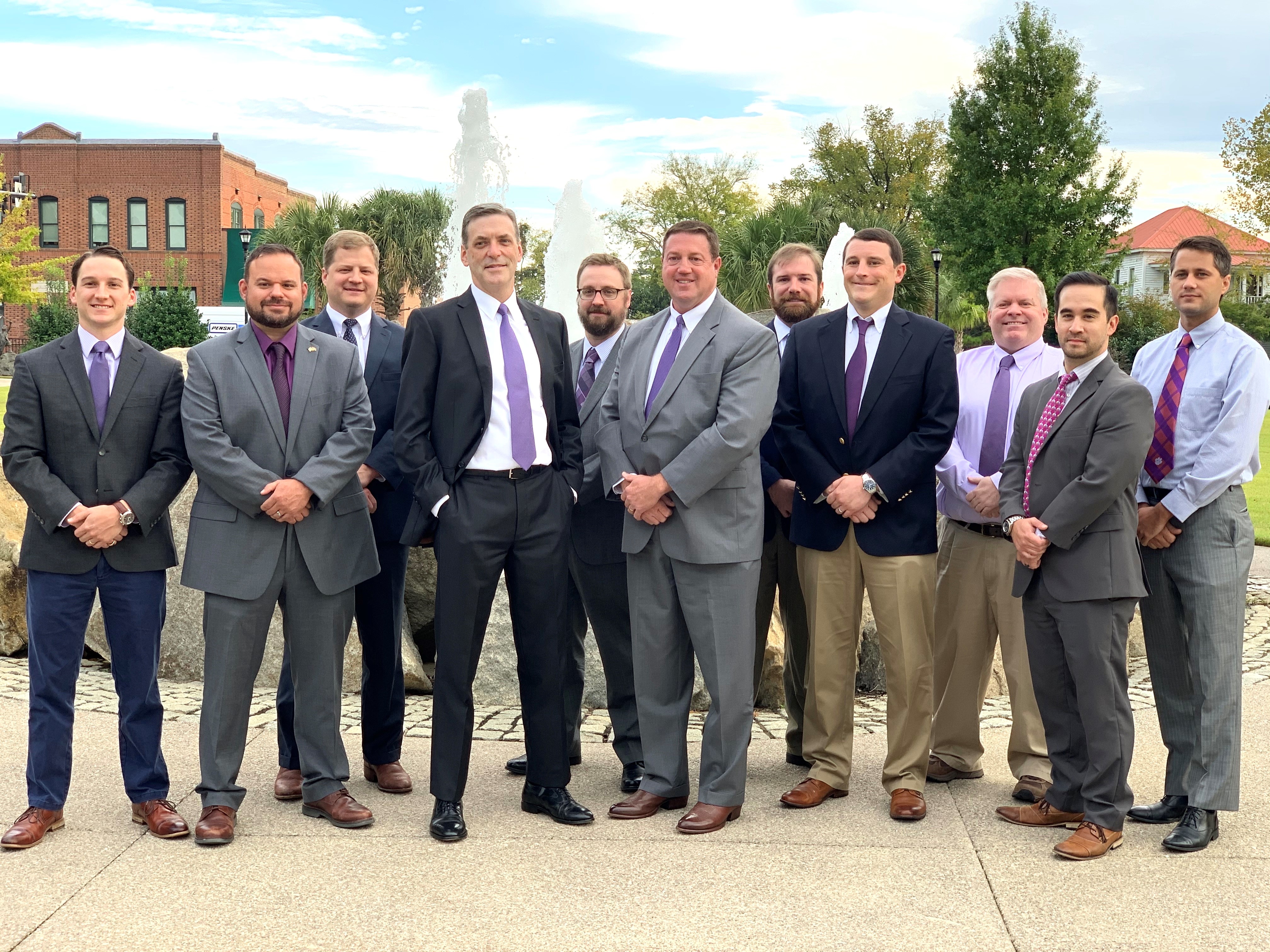 Men wearing purple in support of DV